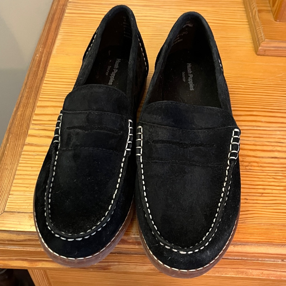 Hush Puppies Bounce Wren Black Suede Penny Loafer Sz 8 NWOB - Picture 8 of 14